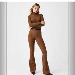 SPANX Faux Suede Flare Pants Size S NWT